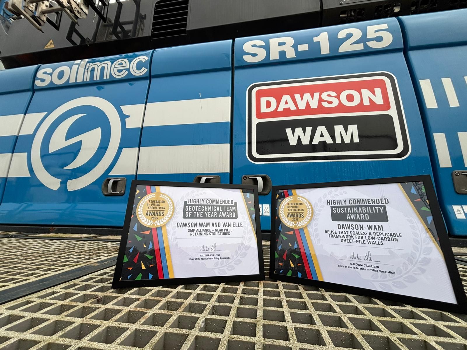 DAWSON WAM received highly commended recognitions at FPS awards